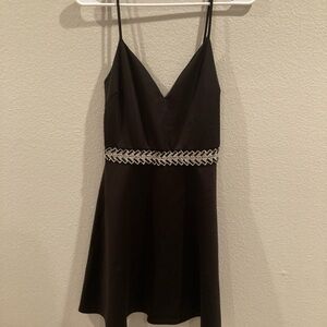 Charlotte Russe Black Mini Dress with Silver Accent